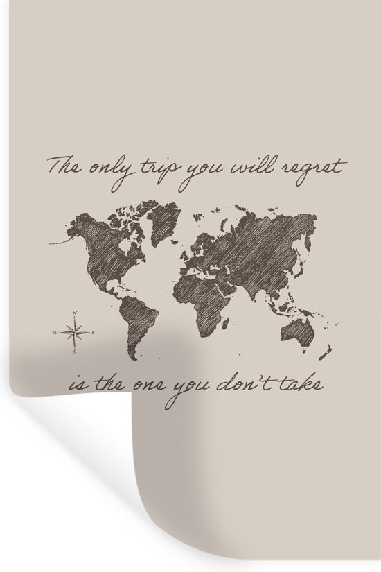 Foto: Muurstickers sticker folie spreuken quotes the only trip you will regret is the one you don t take 60x90 cm plakfolie muurstickers kinderkamer zelfklevend behang zelfklevend behangpapier stickerfolie