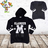 Lange sweater Glamour zwart -s&C-110/116-Hoodie meisjes