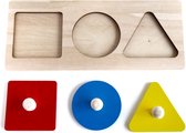 Montessori - Puzzle en bois - Éducatif - 3 couleurs - Sensoriel - Premier puzzle pour bébé - 6m à 2a