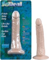 Seven Creations Dildo Love Toy 8' Veiny Dong with Suction Cup Base Beige