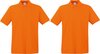 2-Pack maat 2XL oranje polo shirt premium van katoen voor heren - Polo t-shirts voor heren