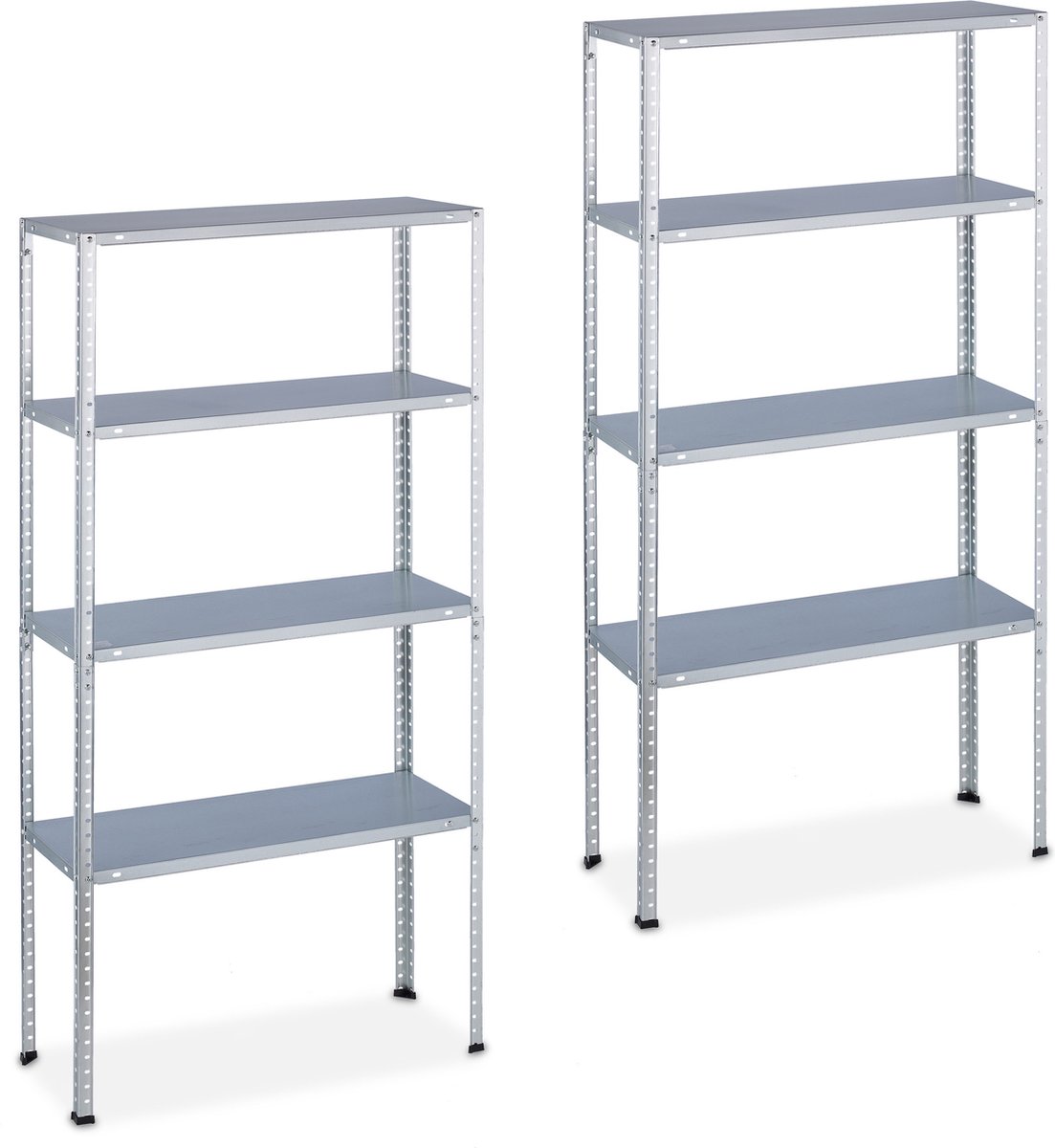 Relaxdays 2x opbergrek 4 etages - stellingkast tot 200 kg - magazijnrek - 150 x 75 x 30 cm
