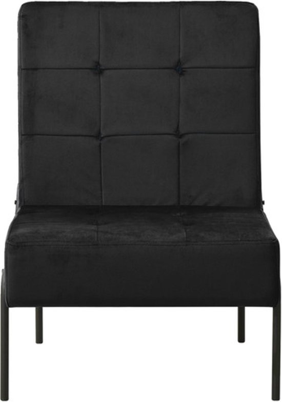 vidaXL Fauteuil relax 65x79x87 cm Velours Noir - Fauteuil relax - Fauteuils relax - Fauteuil - Fauteuils
