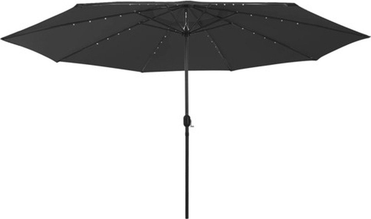 vidaXL - Parasol - met - LED-verlichting - 400 - cm - zwart