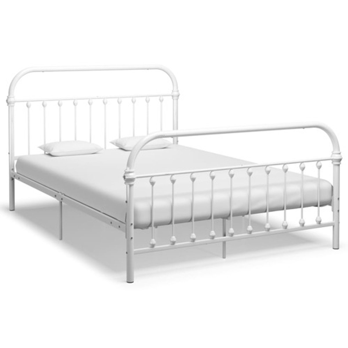 vidaXL - Bedframe - metaal - wit - 160x200 - cm