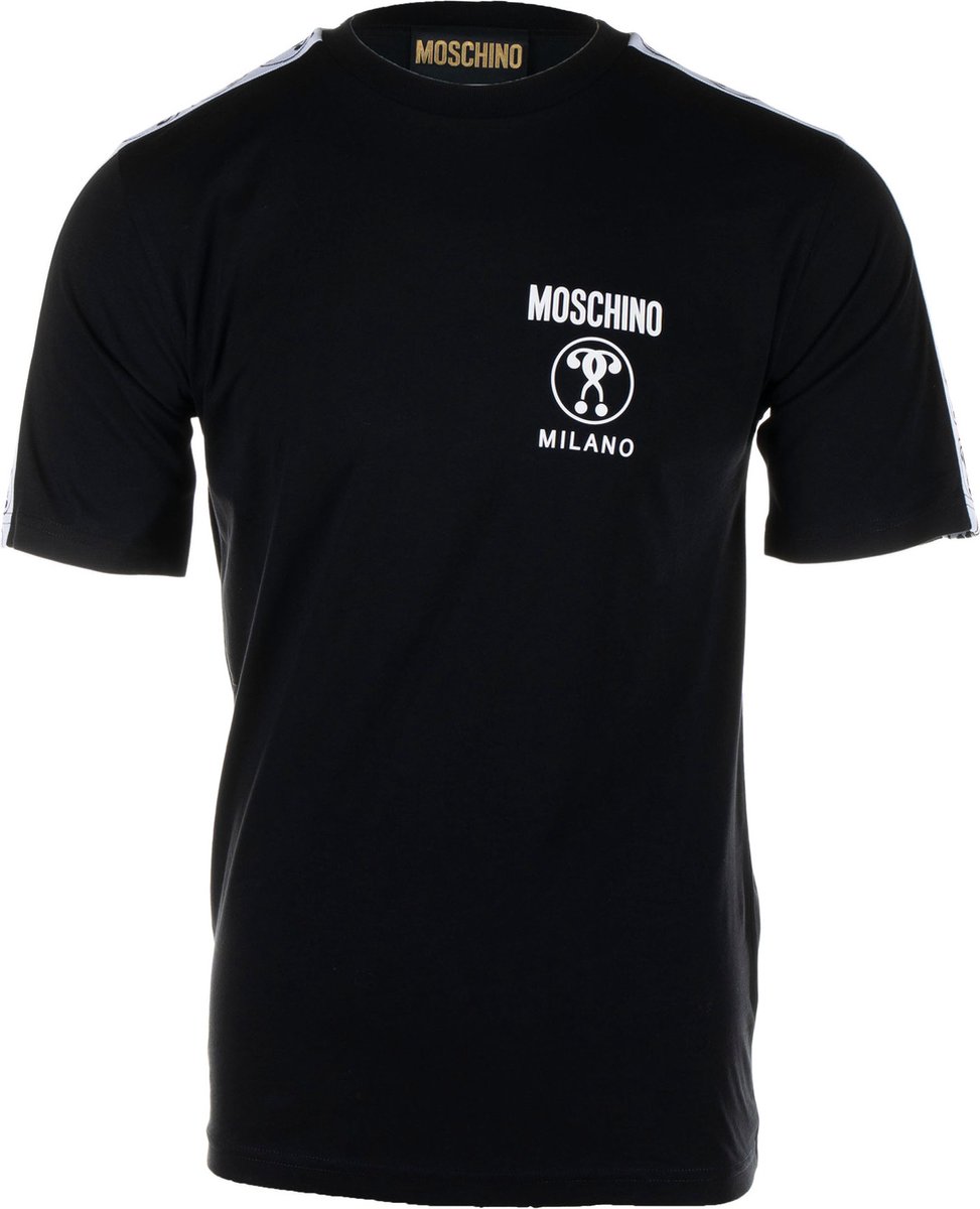 Moschino Heren Tape T-Shirt Zwart maat S