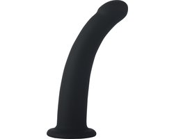 Banoch | Dildo siliconen Curvzz tip zwart | Small  | Ø 2 cm | 13 cm lengte | zuignap