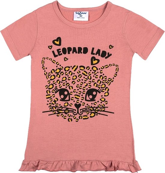 Fun2wear - kinder - meisjes- bigshirt / nachthemd - Lady leopard wild Child