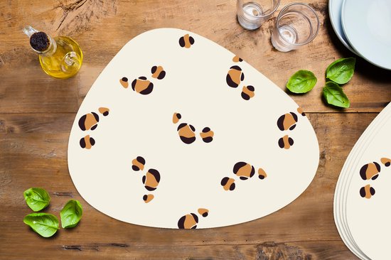 Set de table bio - Napperons bio - Sets de table - Panthère - Pastel - Animaux - Motifs - 6 pièces