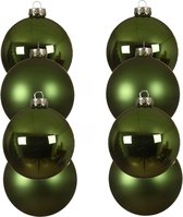 12x stuks kerstballen groen van glas 10 cm - mat/glans - Kerstversiering/boomversiering