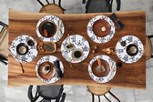 Sets de table ronds - Dessous de verre - Napperons de table ronds - Théière - Motifs - Thee - 8 pièces