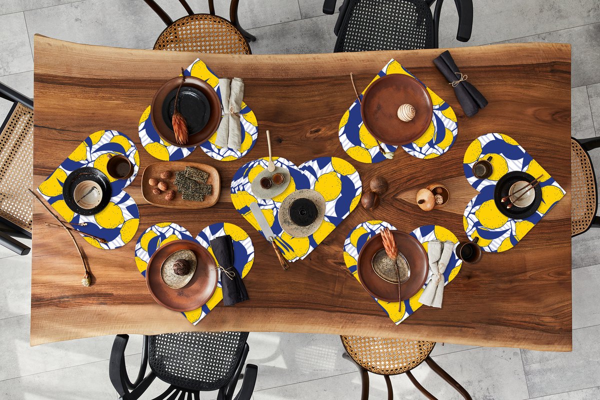 Onderleggers - Placemats - Placemats hartje - Citroen - Zebra - Fruit - Patronen - 10 stuks