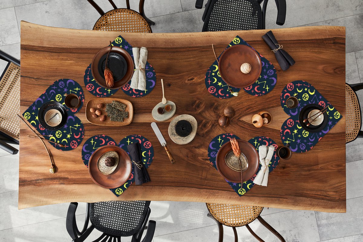 Onderleggers - Placemats - Placemats hartje - Sterren - Planeten - Design - 6 stuks