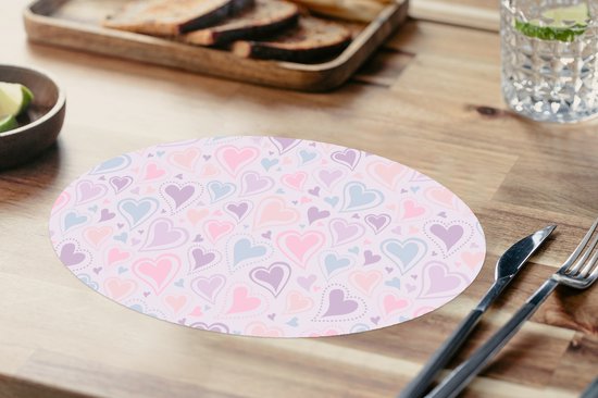 Napperons ovales - Sous-verres - Sets de table ovales - Meiden - Hartjes - Motifs - Fille - Kids - Enfants - 10 pièces