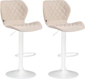 Set de 2 tabourets de bar Clp Cork - Tissu - Wit crème