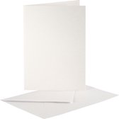 Parelmoer kaarten en enveloppen, afmeting kaart 10,5x15 cm, afmeting envelop 11,5x16,5 cm, crème, 10sets