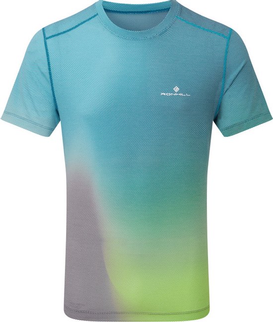 Ronhill Tech Golden Hour Tee Heren - sportshirts - blauw/geel - Mannen