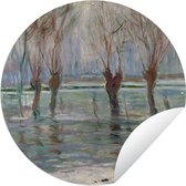 Tuincirkel Watervloed - Claude Monet - 60x60 cm - Ronde Tuinposter - Buiten