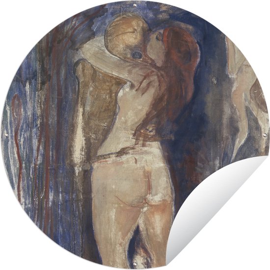 Tuincirkel Dood en leven - Edvard Munch - 60x60 cm - Ronde Tuinposter - Buiten