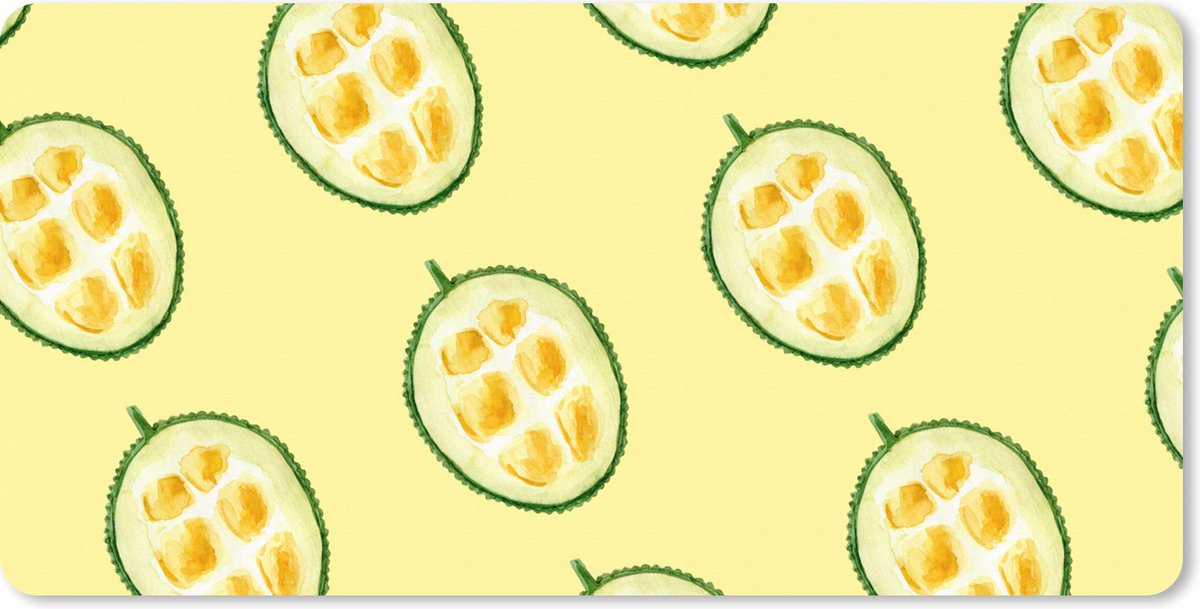Muismat XXL 120x60 cm - Bureau onderlegger - Bureau mat Fruit - Citrus - Patronen - Geel - Bureaumat - Gaming mousepad xl - Bureaulegger groot - Computer deskmat