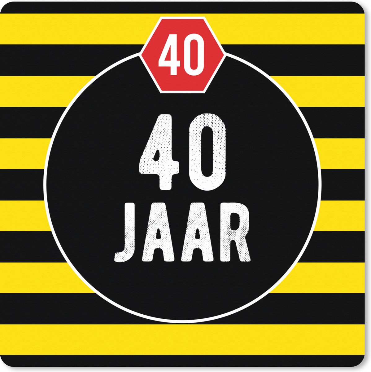 Muismat XXL 40x40 cm - Bureau onderlegger - Bureau mat Feest - 40 Jaar - Decoratie - Bureaumat - Gaming mousepad xl - Bureaulegger groot - Computer deskmat
