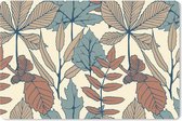 Muismat XXL - Bureau onderlegger - Bureau mat - Herfst - Patronen - Bladeren - 120x80 cm - XXL muismat