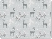 Muismat XXL - Bureau onderlegger - Bureau mat - Patronen - Hert - Winter - 80x60 cm - XXL muismat