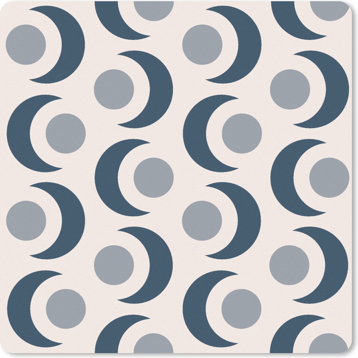Muismat XXL 40x40 cm - Bureau onderlegger - Bureau mat Maan - Design - Cirkel - Bureaumat - Gaming mousepad xl - Bureaulegger groot - Computer deskmat