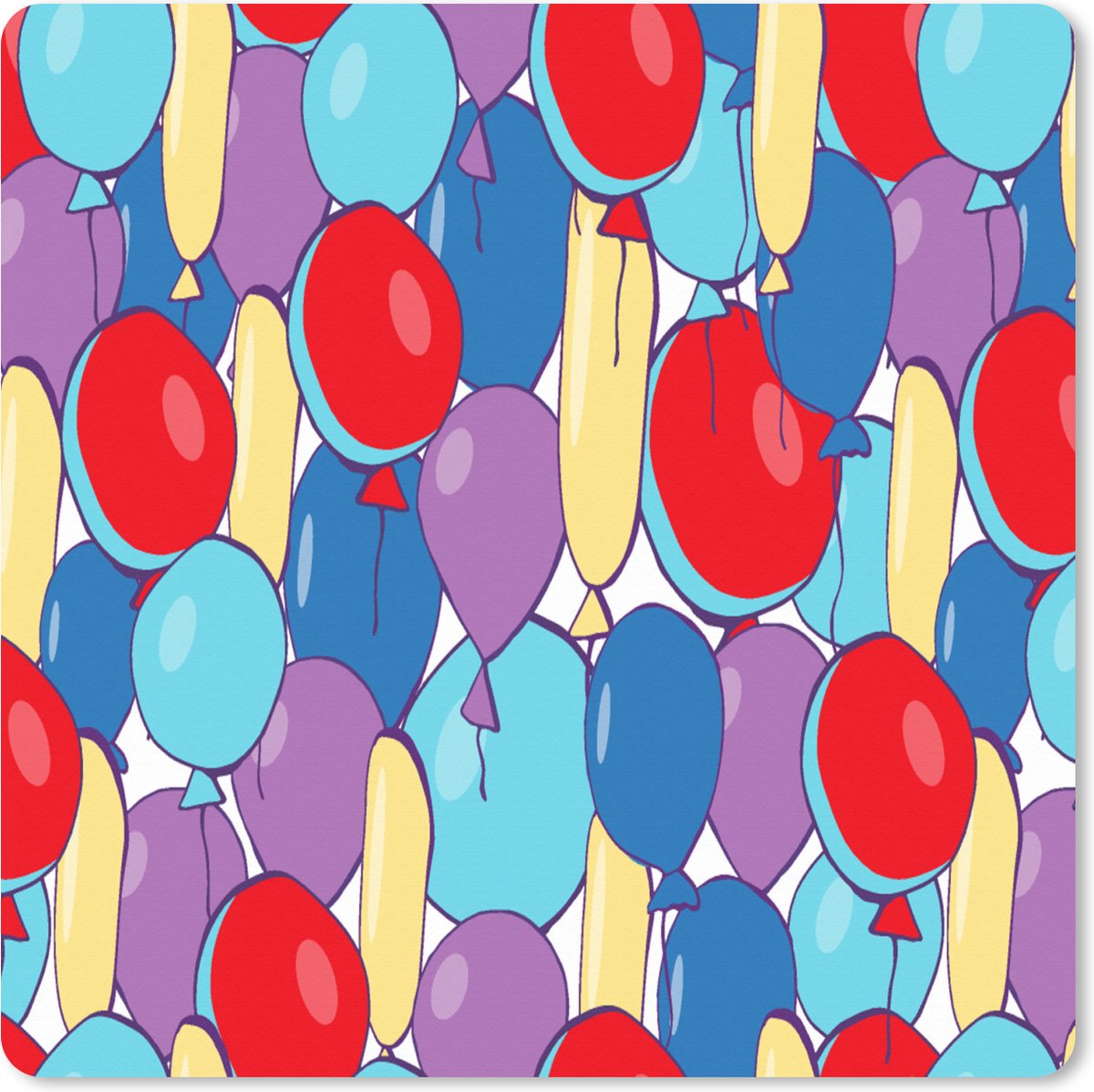 Muismat XXL 40x40 cm - Bureau onderlegger - Bureau mat Ballonnen - Patronen - Feest - Bureaumat - Gaming mousepad xl - Bureaulegger groot - Computer deskmat