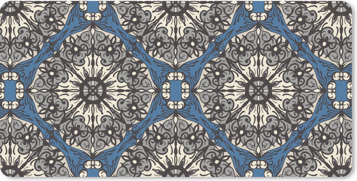 Muismat XXL - Bureau onderlegger - Bureau mat - Mandala - Patronen - Vintage - 100x50 cm - XXL muismat