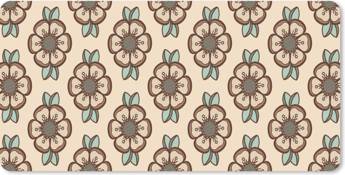 Muismat XXL 80x40 cm - Bureau onderlegger - Bureau mat Retro - Bloemen - Design - Bureaumat - Gaming mousepad xl - Bureaulegger groot - Computer deskmat