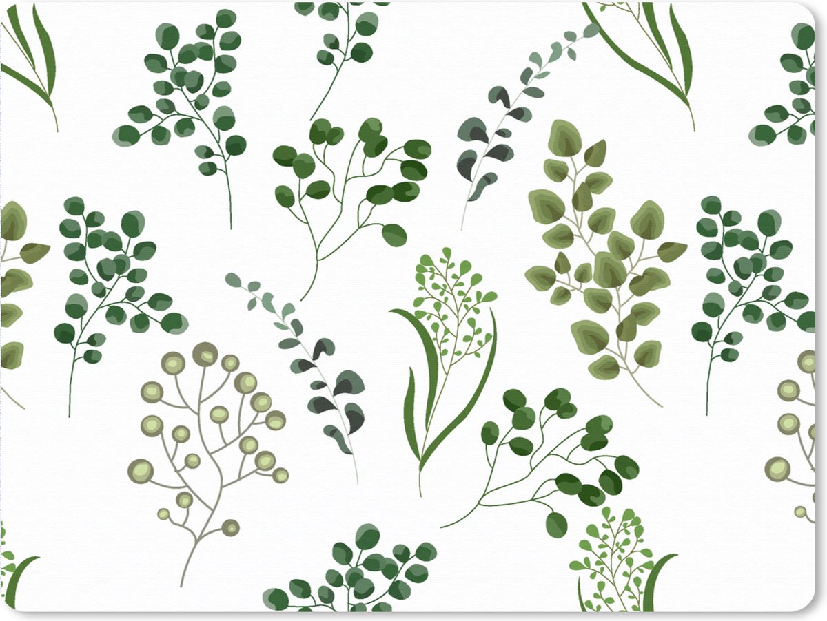 Muismat XXL 80x60 cm - Bureau onderlegger - Bureau mat Kruiden - Eucalyptus - Design - Bureaumat - Gaming mousepad xl - Bureaulegger groot - Computer deskmat