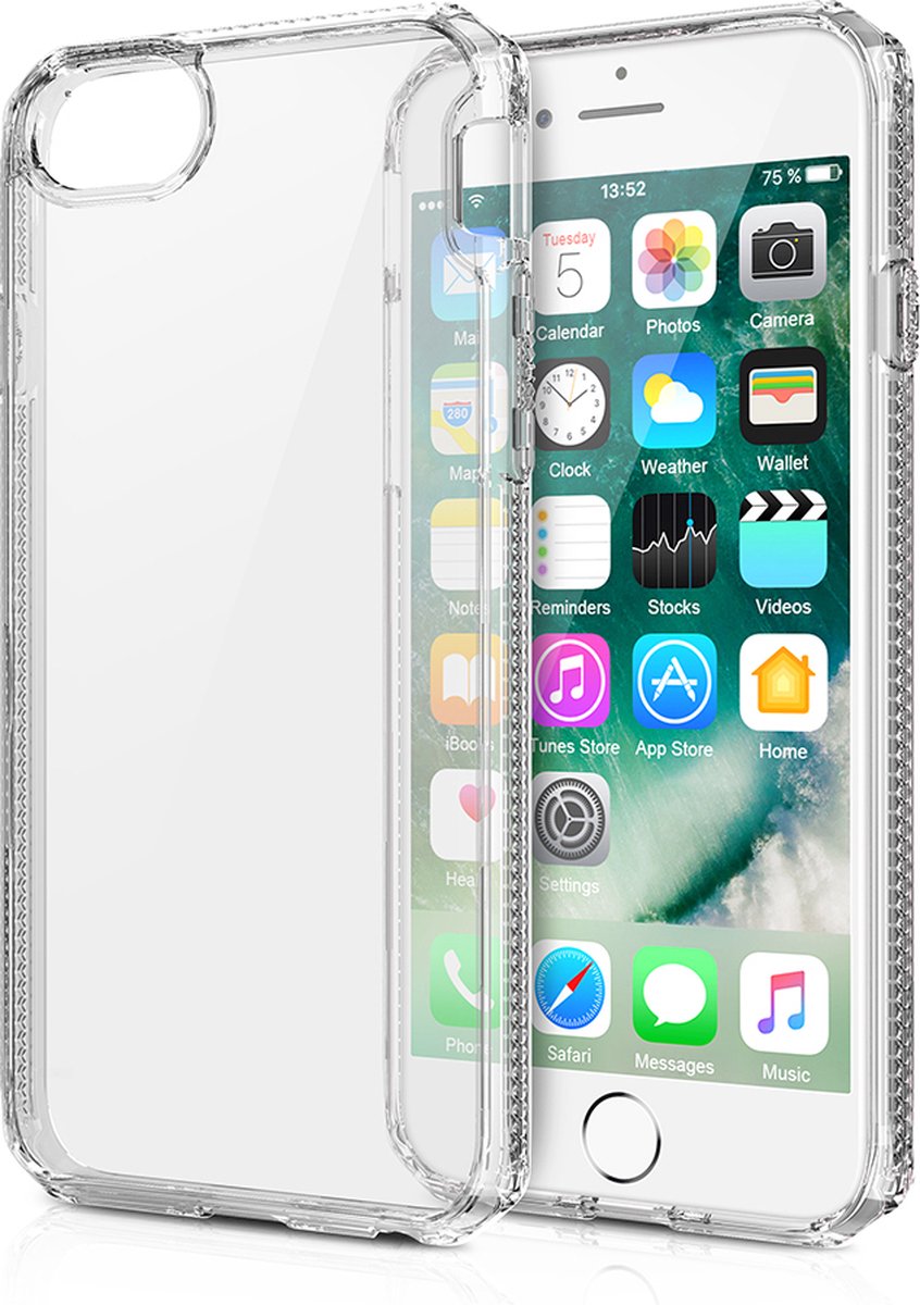Itskins, Hoesje geschikt voor iPhone SE 2022/SE/8/7/6S/6 - Hybride Versterkt, Transparant