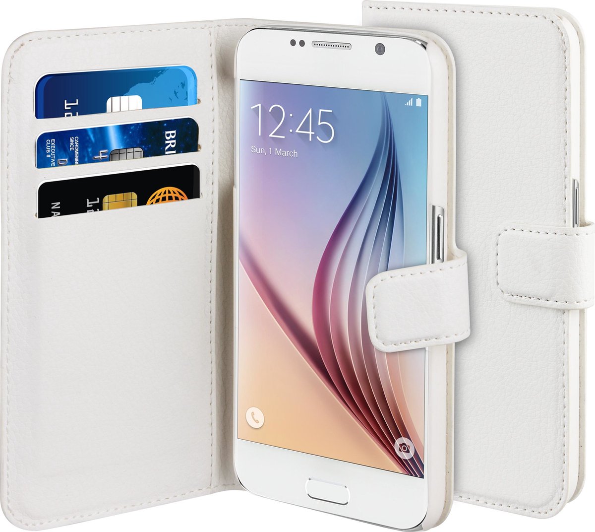 BeHello Wallet Case voor Samsung Galaxy S6 Edge - Wit