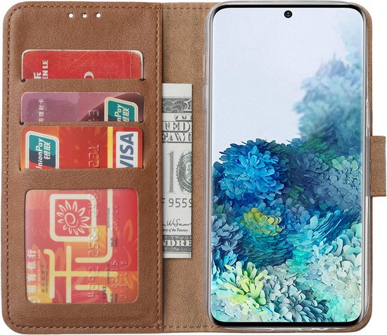 Coque Samsung S20 FE 2022 - Bookcase / portefeuille Samsung Galaxy S20 FE 2022 - Marron