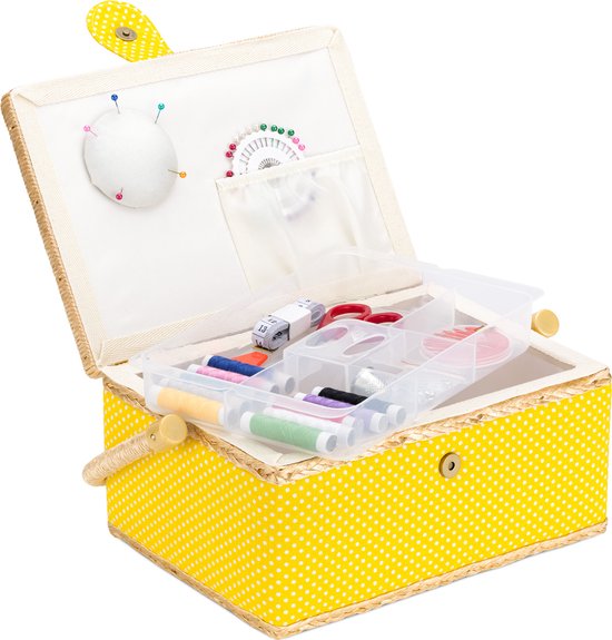 Boîte de rangement boîte à Navaris avec accessoires - Set de couture  comprenant boîte... | bol.com