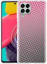 Hoesje Geschikt voor Samsung Galaxy M53 Wavy Pink