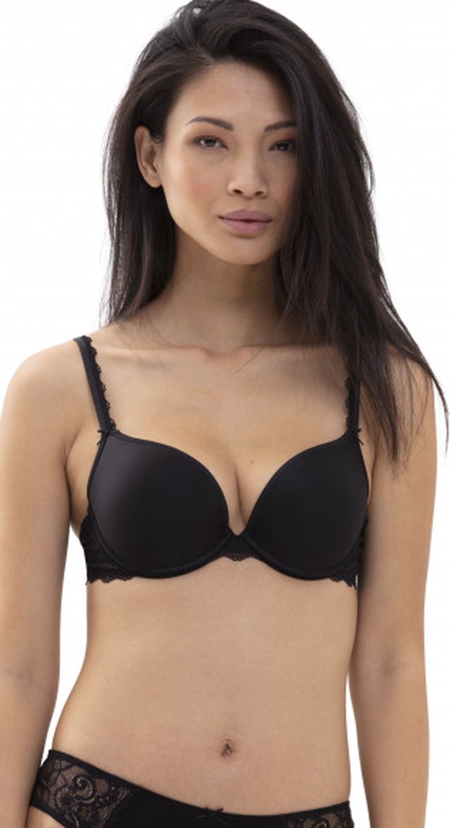 Mey Push up maximizer - Push up BH - Amorous - Kanten bh met beugel - Decollete BH - 75D - Zwart