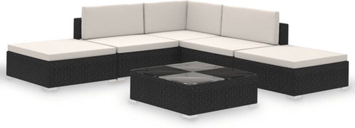 VidaXl loungeset 15 zwart