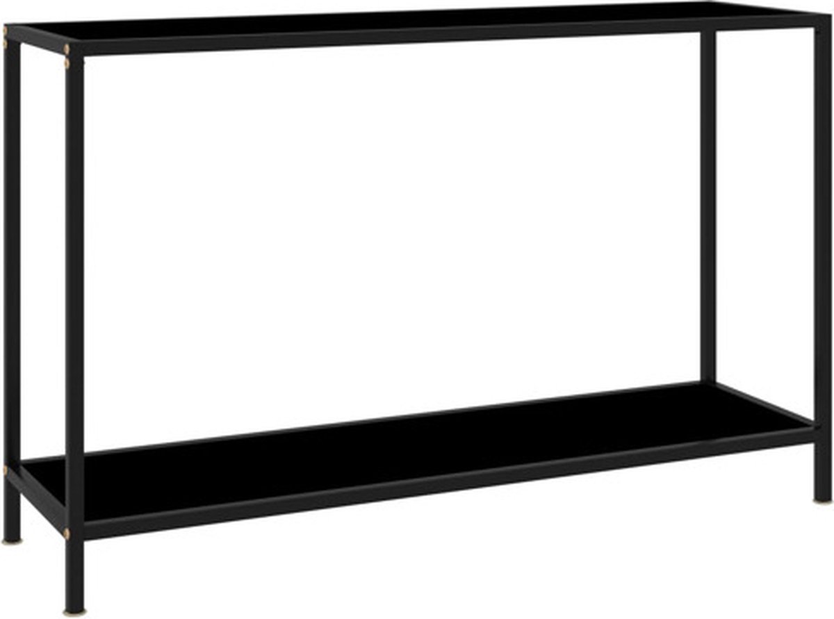 vidaXL Wandtafel - 120x35x75 - cm - gehard - glas - zwart