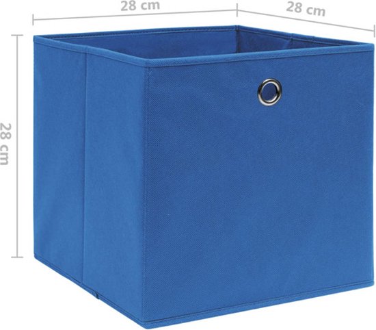 vidaXL Lot de 10 Boîtes de rangement Bleu 28 x 28 x 28 cm - Opbergbox - Organiseur de placard - Opbergbox pliable