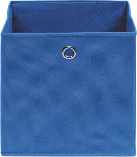 vidaXL Lot de 10 Boîtes de rangement Bleu 28 x 28 x 28 cm - Opbergbox - Organiseur de placard - Opbergbox pliable