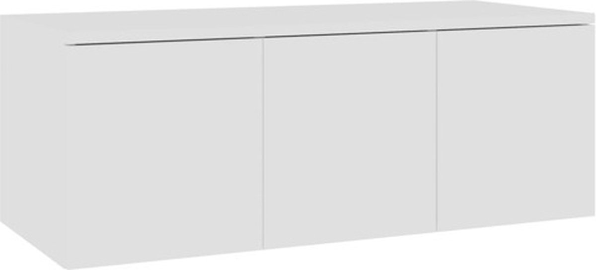 vidaXL - Tv-meubel - 80x34x30 - cm - bewerkt - hout - wit