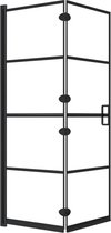 vidaXL - Douchewand - inklapbaar - 100x140 - cm - ESG - zwart
