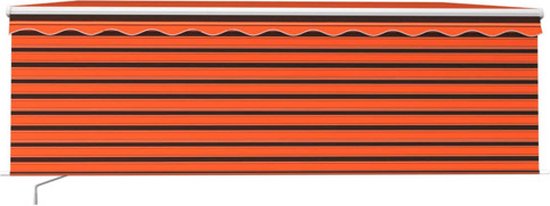 vidaXL Store enrouleur à extension manuelle LED 4,5x3m Orange Marron