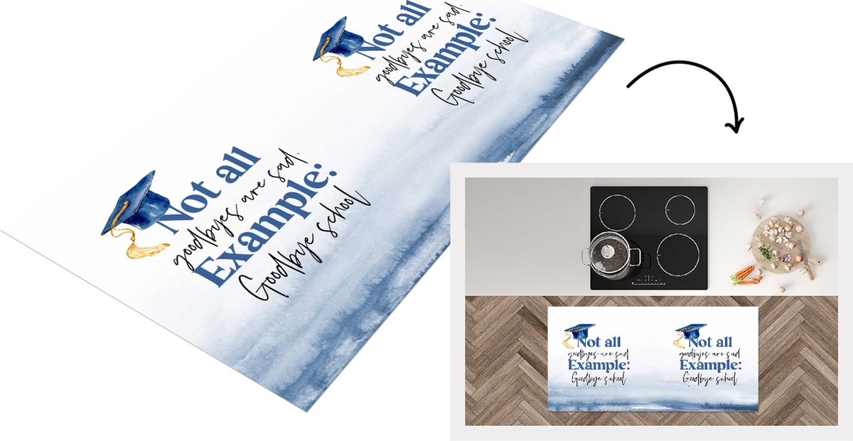 KitchenYeah Keukenloper - Loper keuken - Diploma - Afstuderen - Quotes - Studenten - Keukenloper vinyl multicolor, foto 2
