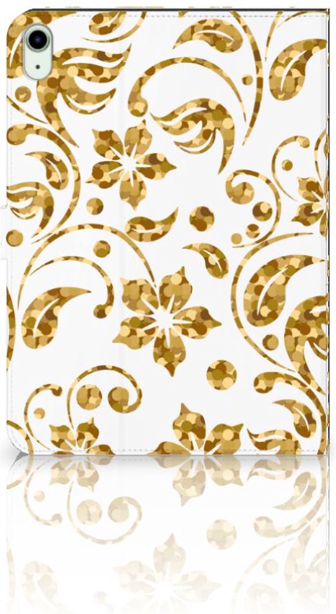 iPad Air (2020/2022) 10.9 inch Tablet Cover Gouden Bloemen