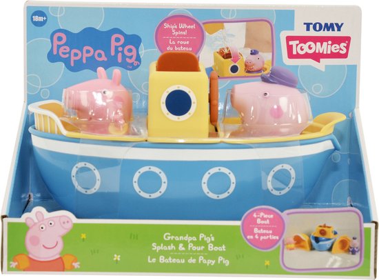 Peppa Pig - Opa Pig Spetter & Schenk Boot - Badspeelgoed van Tomy — afbeelding 3