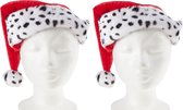 4 x chapeaux de Noël rouges avec imprimé dalmatien pour adultes - Accessoires de costumes de Noël - Kerstarikelen