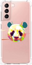 Silicone Hoesje Geschikt voor Geschikt voor Samsung Galaxy S21 FE Telefoon Hoesje met doorzichtige rand Panda Color